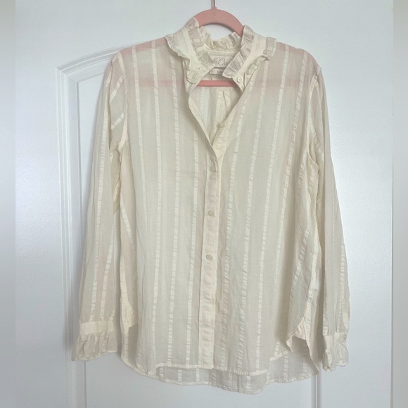 J. Crew Classic Ruffleneck Shirt - Picture 1 of 4